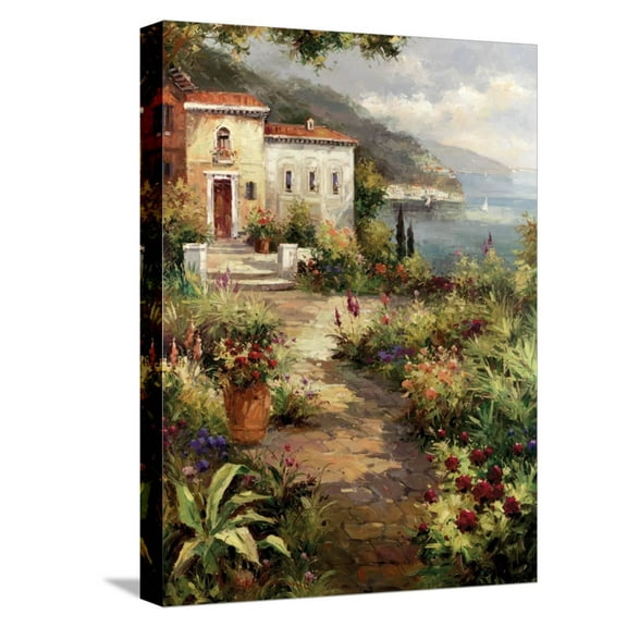 Art.com Villa's Garden Path Stretched Canvas Print Wall Art by Peter Bell, 12" x 16"