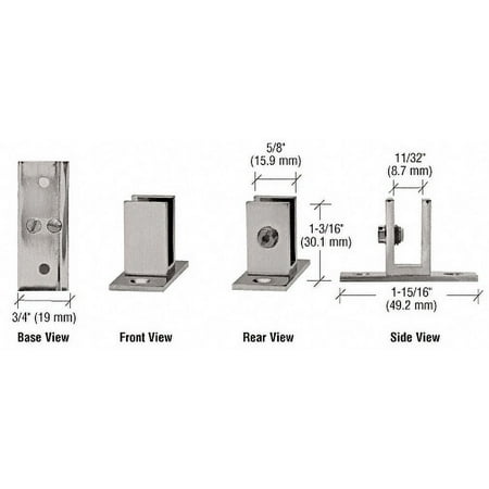 

CRL EH47 Brushed Nickel Short Leg Set Screw Clamp for 1/4 to 5/16 Glass