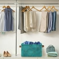 thumbnail image 4 of Coolnut Teal Watercolor Geometric Plaid Rectangle Storage Bin, 15 x 11 x 9.5 in, Collapsible Organizer Storage Basket Home Decor, 4 of 7