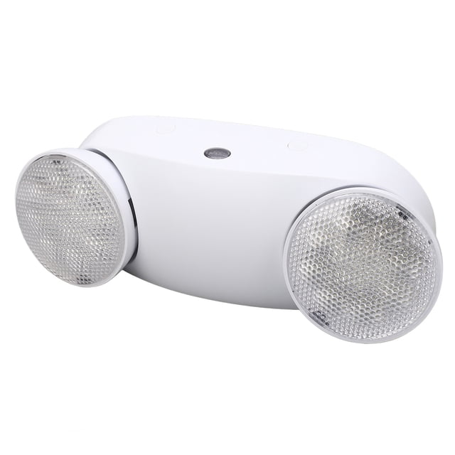 LED Emergency Light, Two Head Emergency Light IP30 Protection Battery Backup Rotatable Light Heads for Business
