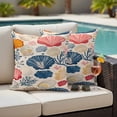 thumbnail image 4 of Shell Coastal Outdoor Waterproof Pillow Covers, Ocean Summer Beach Nautical Coral Decorative Square Throw Pillowcase Sofa Cushion Sham for Patio/Couch/Chair, 26"x26" 2 Pack, 4 of 8