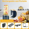 thumbnail image 4 of 400ml Mini Juice Blender Portable Blender Six Blade Juice Mixer Blender Cordless USB Rechargeable Fruit Juicer Blender, 4 of 7