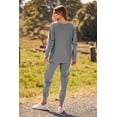 thumbnail image 2 of Conjunto Deportivo PRETTYGARDEN Mujer Gris Acanalado 2 Piezas XXL, 2 of 8