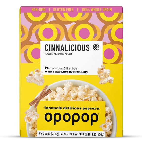 Opopop Microwave Popcorn Cinnalicious Flavor 2.8oz/6ct