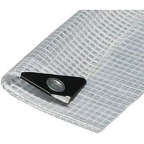 Clear Heavy Duty See-Through Tarp Fiber Reinforced 14 Mil Thick (Choose Size) (8' X 12')