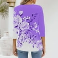 thumbnail image 4 of Purple Womens Tops Womens Fashion T Shirts 2025 Short Sleeve Casual V Neck Summer Tops Cute Loose Fit Blouses Graphic Tees Shirts for Women, 4 of 5