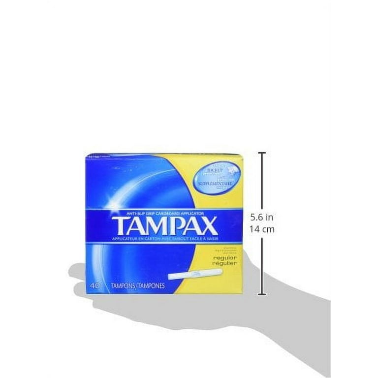 Tampax, Tampons, Biodegradable Cardboard Applicator, Regular Absorbency, 40  Count