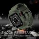 thumbnail image 5 of Compatible con correas Apple Watch de 45 mm, 44 mm y 42 mm con estuche, correa resistente a prueba de golpes (verde militar, 42-44 mm), 5 of 5