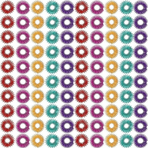100 Pack Spiky Sensory Finger Rings, Acupressure Rings for Teens, Adults