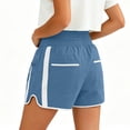 thumbnail image 5 of RQYYD Women's High Waist Striped Running Shorts Elastic Drawstring Sport Casual Summer Lightweight Pants with Pockets, 5 of 6