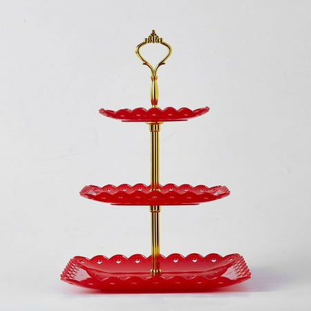 

3 Tier Plastic Cupcake Stand Tiered Serving Cake Stand Square Dessert Stand Weddings Parties Pastry Serving Tray