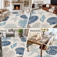 thumbnail image 6 of Summer Marine Life Washable Area Rug 8 x 10 ft Graffiti Coral Shell Conch Sea Blue Starfish Linen, Soft Non Slip Rugs Stain Repellent Indoor Felt Carpet for Living Dining Room Bedroom Home Office, 6 of 9