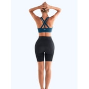 RUNNING GIRL Sports Bras for Women,Padded Strappy Sports Bras Criss-Cross Back Medium Support Sports Bras with Removable Cups