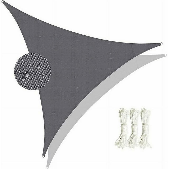 Voile d'Ombrage Triangle Imperméable, Toile d'Ombrage Protection UV 95 %, Voile d'Ombrage Résistante aux Déchirures, pour Patio Balcon Jardin Pergola (Triangle 3x3x3M)