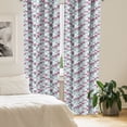 thumbnail image 2 of Ambesonne Chevron Curtains, Symmetric Stripes Arrow, Pair of 28"x63", Turquoise Pale Grey, 2 of 5