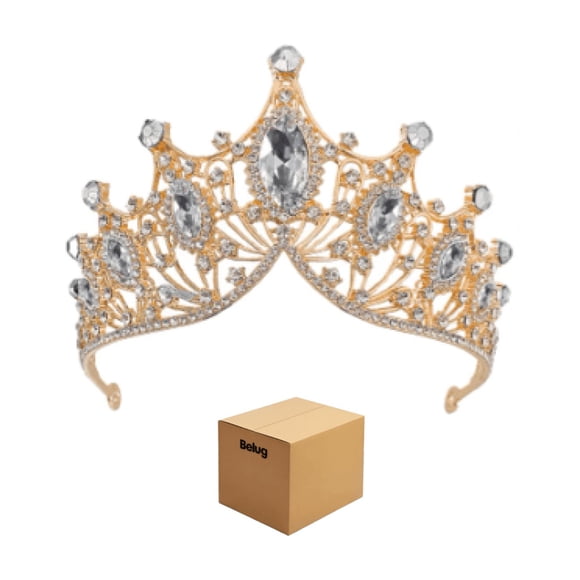 Corona DE Princesa Accesorios De Tiara Diadema Belug Dorado