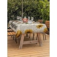 thumbnail image 2 of Vintage Sunflowers Outdoor Tablecloth - 54x80 Inch Rectangle Dining Table Cover, Spring Summer Retro Bees Yellow Floral Waterproof Outdoor Table Cloth with Umbrella Hole & Zipper for Picnic/Patio, 2 of 7