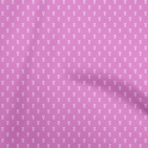 oneOone Cotton Cambric Pink Fabric Owl Fabric For Sewing Printed Craft Fabric By The Yard 56 Inch Wide