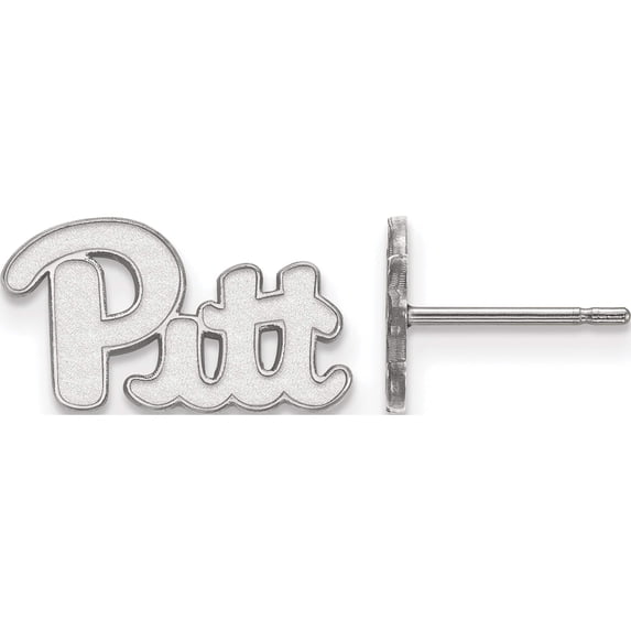 14K White Gold 14Kw Logoart University Of Pittsburgh Xs Post Earringss (9 X 14) Made In United States 4w064upi
