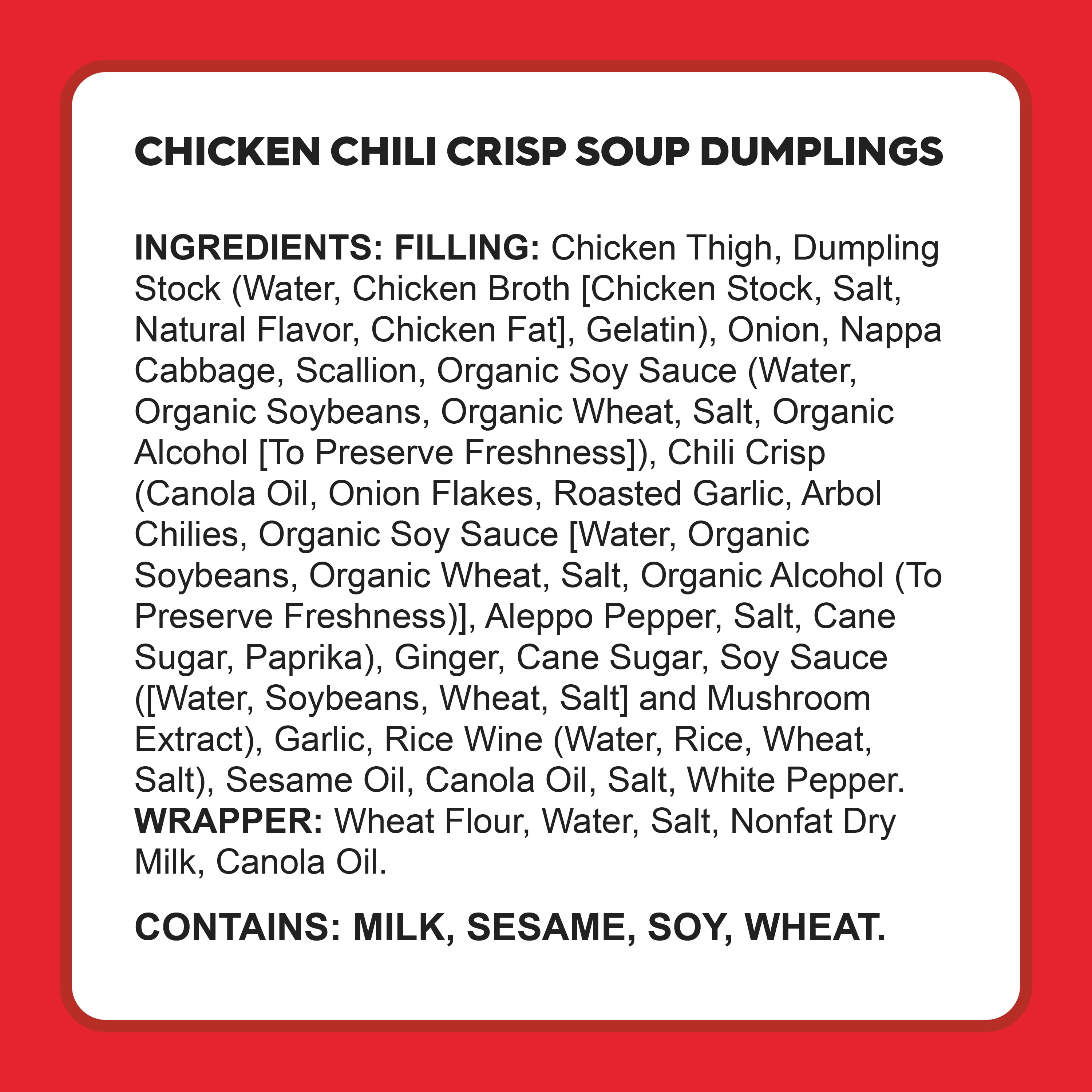Wow Bao Chili Crisp Chicken Soup Dumplings, 6 Pieces, Frozen