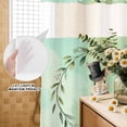 thumbnail image 3 of No Hook Shower Curtain, Teal Green Easter Shower Curtains for Bathroom with See Through Top Window, Spring Bunny Eucalyptus Leaves Waterproof & Washable Bath Curtain Narrow 54"x78", 3 of 9