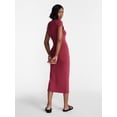 thumbnail image 2 of No Boundaries Crewneck Midi Dress with Short Sleeves, Women's XXS-XXL, 2 of 4