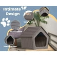 thumbnail image 4 of 24 Inch Dog House Indoor Outdoor Durable Resin Material Houses for Dogs Outside Weatherproof Cozy Small Dog Houses Pet Shelter for Patio, Porch, Living Room,Grey, 4 of 16