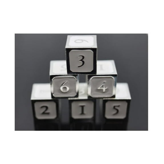 Foam Brain Games d6 - White w/Silver (6) New