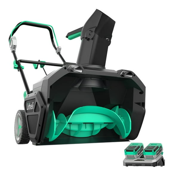 Litheli 40V(2x20V) Cordless Brushless Snow Blower, 20 Inch Snow Thrower Electric Snow Remove Machine, With 2 x4.0 Ah Batteries & Charger