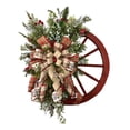 thumbnail image 2 of Guirnalda de rueda de carreta roja de Navidad Guirnalda de coronas de invierno con pinos y bayas Likrtyny  6sx2ta1ce0qx9ga5, 2 of 9