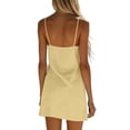 thumbnail image 7 of ZQUUVOU Mini Dresses for Women Linen Cotton Camisole Adjustable Spaghetti Strap Mini Dresses Loose Flowy Beach Vacation Beige, 7 of 7
