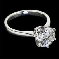 Harry Chad Enterprises 62534 Round 1.25 CT Diamond Prong Setting Solitaire Ring, 14K White Gold - Size 6.5