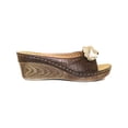 thumbnail image 2 of Good Choice Womens Juliet Faux-Leather Perforated Wedge Sandals, 2 of 4