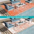 thumbnail image 3 of Findosom 6'x9' Waterproof Stripe Outdoor Rug, Foldable Reversible Plastic Straw Rug, Large Patio Rug for Outdoors, RV, Patio, Backyard, Deck, Picnic, Beach, Camping Orange, 3 of 6
