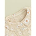thumbnail image 6 of FEORJGP Toddler Infant Newborn Baby Girls Summer Shorts Set Flower Print Doll Collar Pullover Short Sleeve T-shirt with Elastic Waist Shorts 2-piece Cute Sweet Outfit, 6 of 9