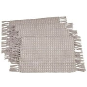 SARO 6269.GY1420B 14 x 20 in. Rectangular Cotton Placemats with Dashed Woven Design - Grey  Set of 4