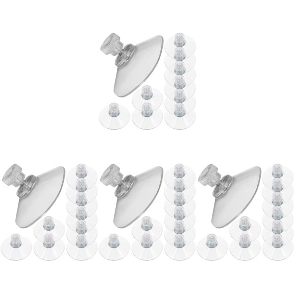 40 pcs Door Bathroom Transparent Hooks Shower Heavy Wreath Bag Towel Cup for Duty Sponge Punch-Free Window Glass Suction Wall Mm Hanger Clear Loofah Adhesive Removable