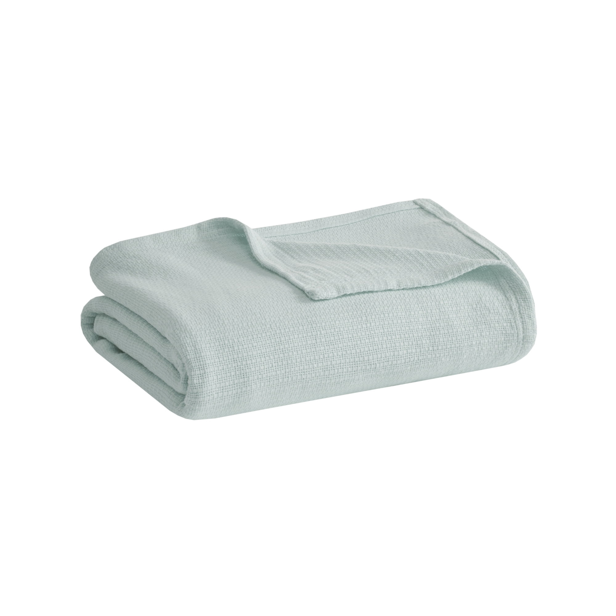 Home Essence Knit Freshspun Basketweave Cotton Blanket, 66x90, Twin, Blue