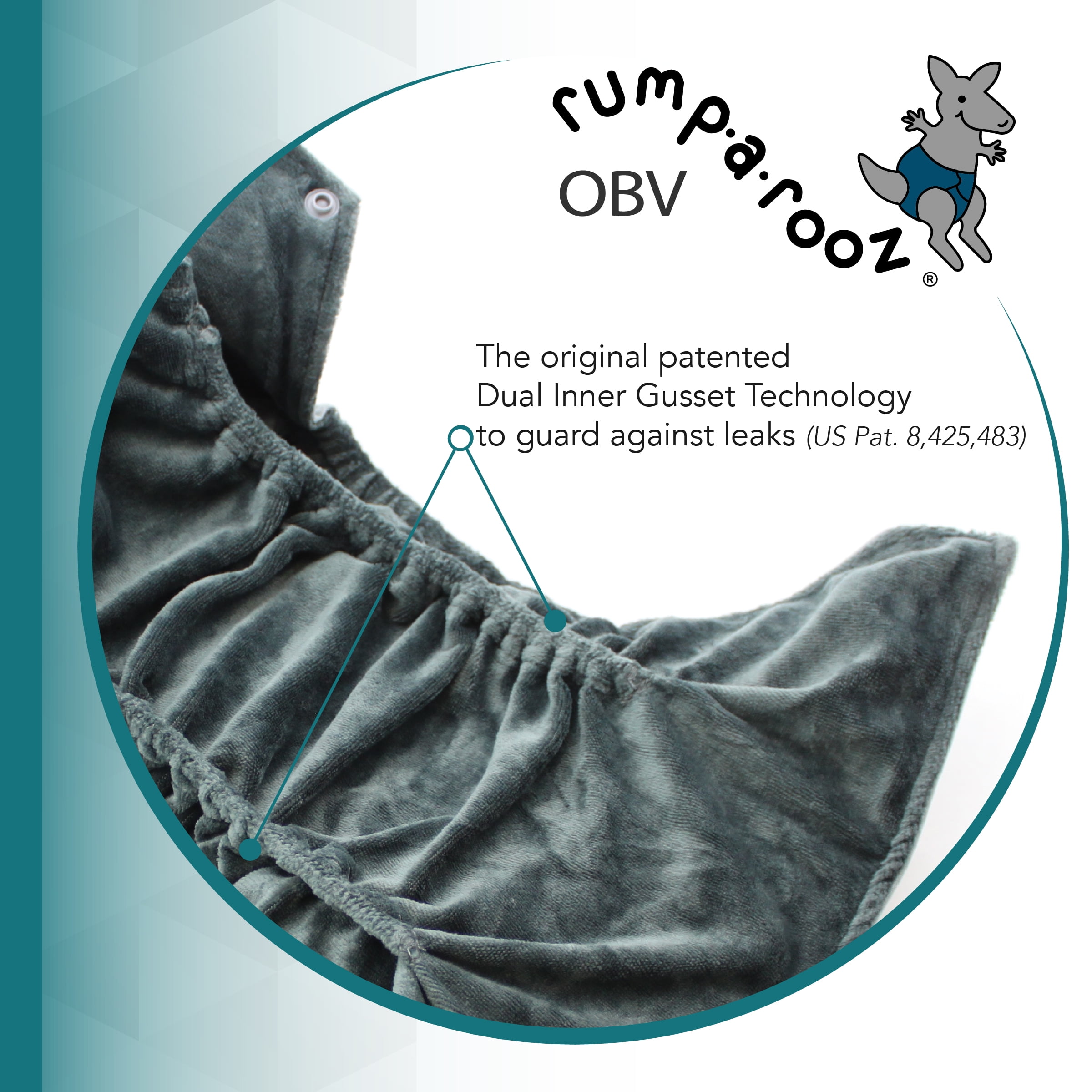 Kanga Care Rumparooz G2 OBV Cloth Diaper Reusable One Size Pocket Diaper with patented Inner Double Gusset 2 pcs Bamboo Rayon Insert Soaker | Lily (6-40+ lbs)