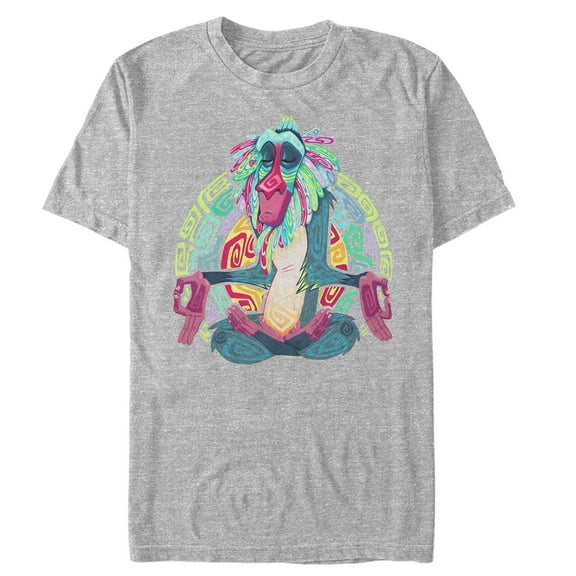 Men's Lion King Rafiki Geometric Rainbow Graphic Tee Athletic Heather Small