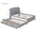 thumbnail image 2 of Harper & Bright Designs Full Size Platform Bed Frame with Trundle and 3 Drawers, Wooden LED Platform Bed W/Hidden Storage Headboard & USB Port, Gray, 2 of 17