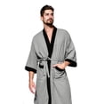 thumbnail image 5 of Woungzha Men's Waffle Kimono Robe Cotton Lightweight Nightgowns Spa Terry Cloth Bathrobe Sleepwear with Pockets, 5 of 6