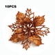 thumbnail image 3 of Injueey 10 piezas de flores artificiales de Navidad con purpurina Poinsettia diseño hueco flor falsa DIY artesanía boda hogar Kits de decoración para fiestas Bronce, 3 of 6