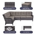 thumbnail image 5 of PARKWELL Outdoor Patio Furniture Set,All-Weather Conversation L-Shaped Sectional Sofa with Coffee Table and No-slip Thick Cushions,Backyard Porch Garden Poolside Balcony Set,Gray Cushions Gray Wicker, 5 of 6