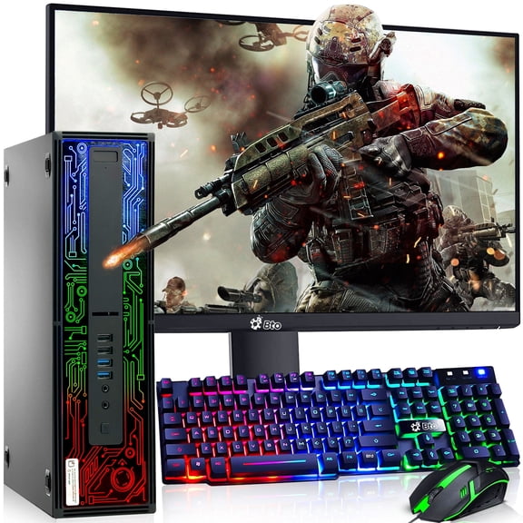 Restored HP Gaming RGB PC i5-6500, 32GB Ram, 1TB SSD 1TB HDD, New 24" LED Monitor, Nvidia GTX 1050ti, BTO RGB Keyboard & Mouse, Windows 10 Professional (Refurbished)
