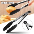 thumbnail image 3 of Silicone Kitchen Food Tongs Stainless Steel Handheld with Non-Stick Silicone Tips High Heat Resistant For Cooking New, 3 of 3