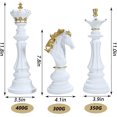 thumbnail image 2 of Chess Statue Decor Piece Set: 3PCS Decorative Resin Chess Sculpture, King Queen Knight Statue Chess Piece Decor, Retro Collectible Figurine Ornaments for Home Office Desk Wine Cabinet Gift (White), 2 of 12