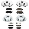 Power Stop Front & Rear Brake Kit with Drilled & Slotted Rotors and Ceramic Brake Pads K4080