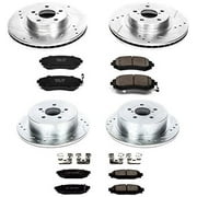 Power Stop Front & Rear Brake Kit with Drilled & Slotted Rotors and Ceramic Brake Pads K4080