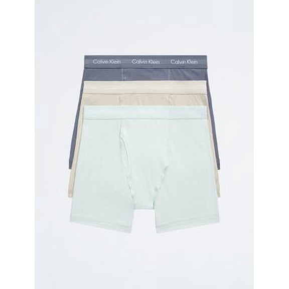 Calvin Klein Men's Cotton Stretch 3-Pack Boxer Brief, Dragon Fly, Mudstone, Asphalt Grey, X-Large